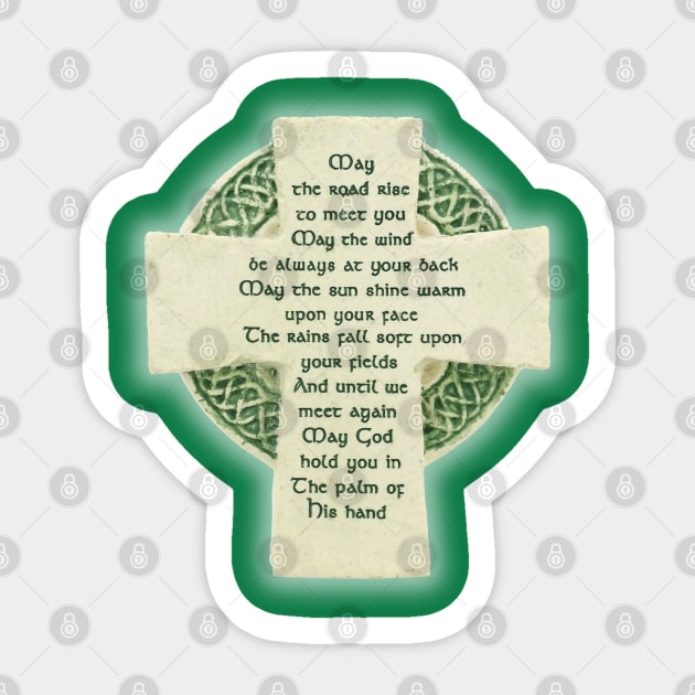 Irish Blessing - Palm of God's Hand - Green Sticker by RetroZest